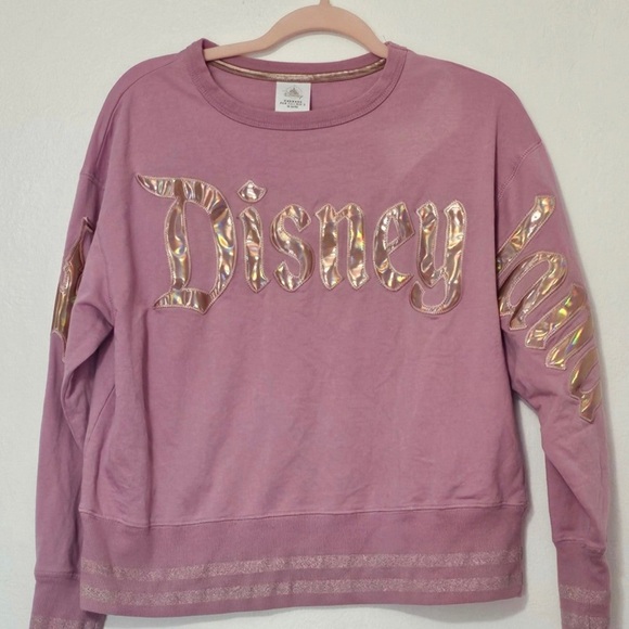 Disney Sweaters - Pink Disneyland Hologram Logo Cropped Sweater Size 3XL